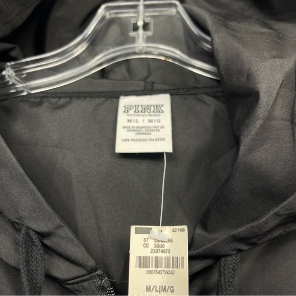 Pink Victoria's Secret Anorak Raincoat Pullover Windbreaker Rain Jacket Hoodie L - Picture 6 of 10